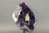 Deep Amethyst Geode With Large Calcite Crystals #227744-9
